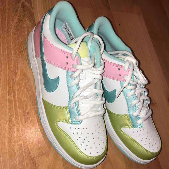 green and blue nikes